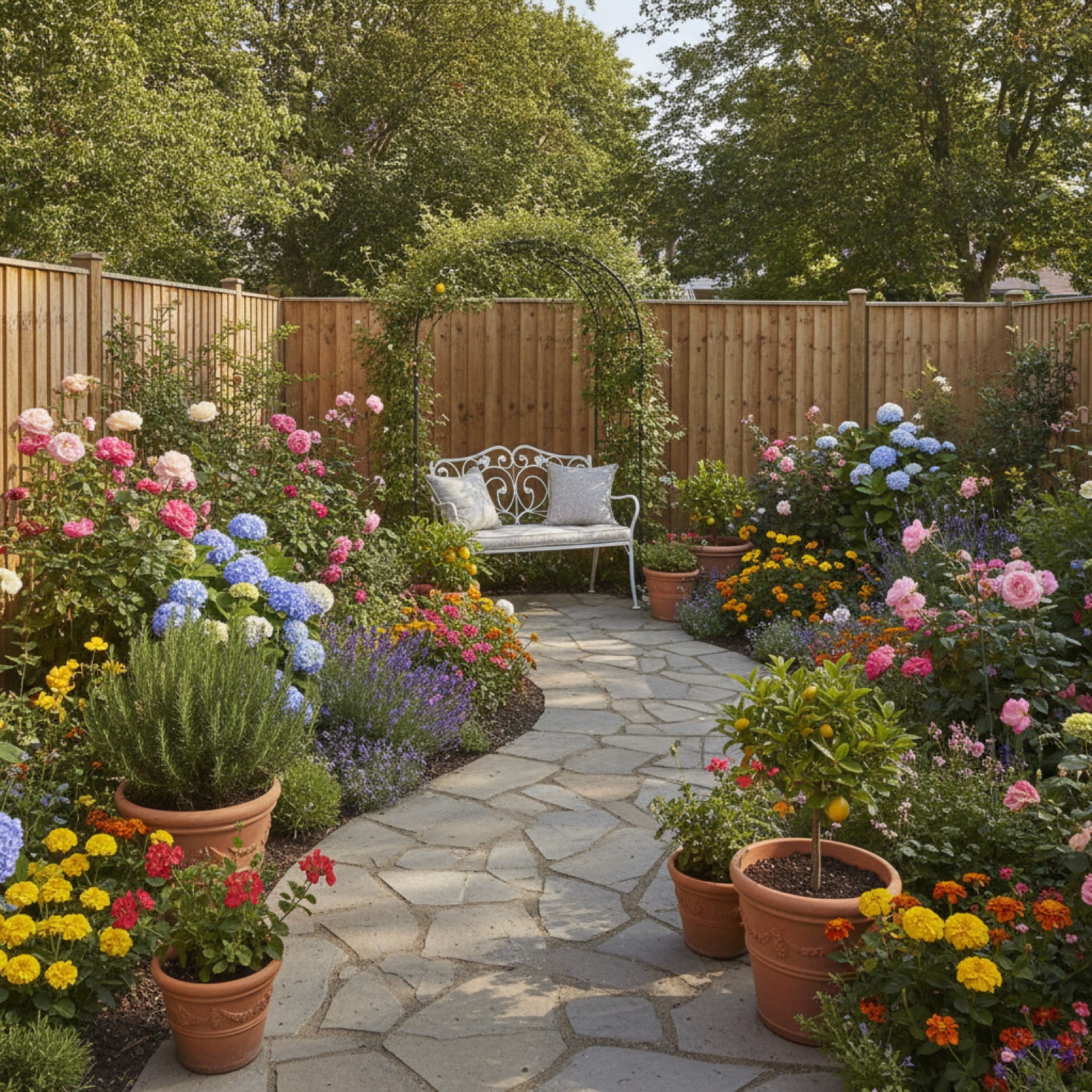 The secured garden and patio