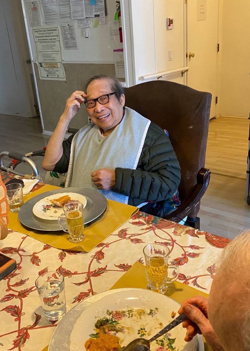 A resident enjoying an activity